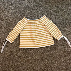 J. Crew striped off the shoulder blouse